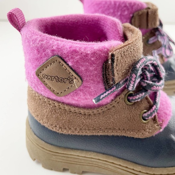 Carter’s Toddler Duck Boots in Navy Blue and Pink Size 6 Months - Picture 8 of 10